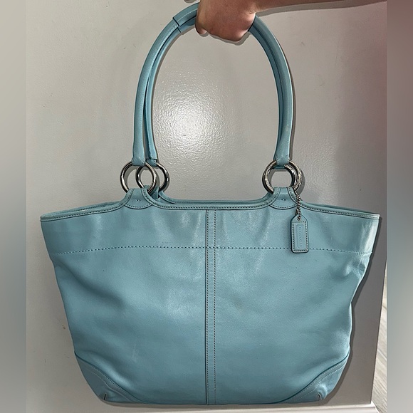Coach Vintage Bleeker Big Light Blue Leather Tote A06S-5167 - Great Condition!!! - Picture 1 of 8